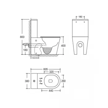 Kompakt WC Lavita Neptun Black